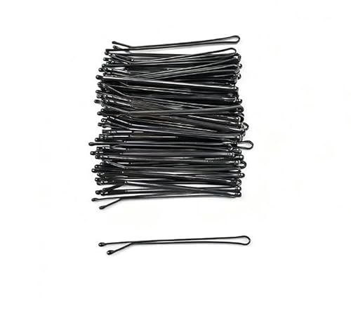 Waltonalice 100 Stück Haarnadeln Hair Pin Metall Wellenform Haarklammern Damen Haarschmuck Frisuren Hochsteckfrisuren Zubehör Haarnadeln für Hochzeitsfrisuren Friseursalon glatt in Schwarz 5.5cm von Waltonalice
