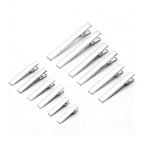 Waltonalice 24 Stück Haarklammern Metall Krokodil Haarspange FriseurKlammern Abteilklammern Haar clips damen Friseurbedarf DIY Zubehör Haarklammern für Salon Schneiden Stylen Silber von Waltonalice