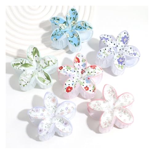 Waltonalice 6 Stück Blumen Haarklammer Haarspangen Damen Haarspange Blume Klein Hawaii Haarspange Bunt blumenklammern haare blumen klammer für Hochzeit Strand Party Pool Urlaub 1# von Waltonalice