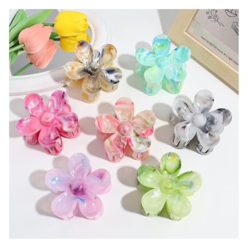 Waltonalice 6 Stück Blumen Haarklammer Haarspangen Damen Haarspange Blume Klein Hawaii Haarspange Bunt blumenklammern haare blumen klammer für Hochzeit Strand Party Pool Urlaub 10# von Waltonalice