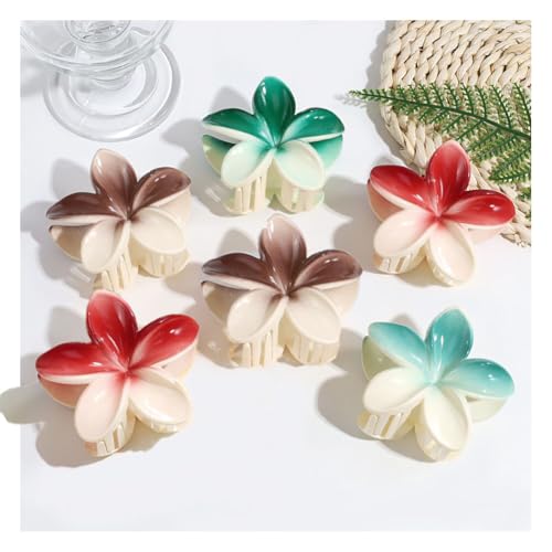 Waltonalice 6 Stück Blumen Haarklammer Haarspangen Damen Haarspange Blume Klein Hawaii Haarspange Bunt blumenklammern haare blumen klammer für Hochzeit Strand Party Pool Urlaub 2# von Waltonalice
