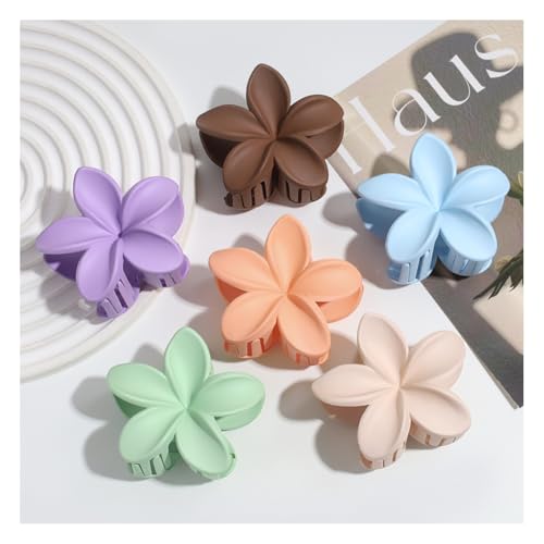 Waltonalice 6 Stück Blumen Haarklammer Haarspangen Damen Haarspange Blume Klein Hawaii Haarspange Bunt blumenklammern haare blumen klammer für Hochzeit Strand Party Pool Urlaub 3# von Waltonalice