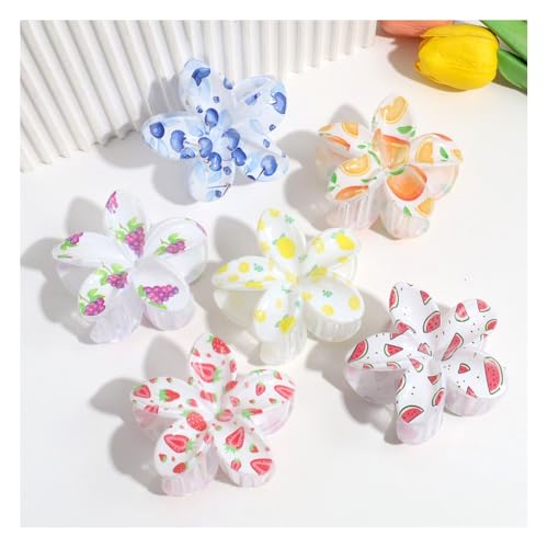 Waltonalice 6 Stück Blumen Haarklammer Haarspangen Damen Haarspange Blume Klein Hawaii Haarspange Bunt blumenklammern haare blumen klammer für Hochzeit Strand Party Pool Urlaub 5# von Waltonalice