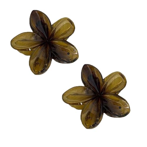 Waltonalice Blumen Haarklammer Haarspangen Damen Haarspange Blume Bunt blumenklammern Klein Hawaii Haarspange haare blumen klammer für Hochzeit Strand Party Pool Urlaub 6# 2 Stück von Waltonalice