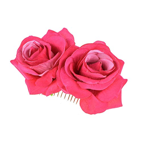 Waltonalice Einsteckkamm Rose Hochzeit Haarschmuck Braut Haarspangen Haarnadel Damen Flamenco Tänzerin Haarschmuck für Hochzeit Verlobung Abschlussball Party Hellrosa 1 Stück von Waltonalice