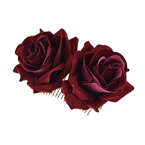 Waltonalice Einsteckkamm Rose Hochzeit Haarschmuck Braut Haarspangen Haarnadel Damen Flamenco Tänzerin Haarschmuck für Hochzeit Verlobung Abschlussball Party Weinrot 2 Stück Waltonalice Einsteckkamm Rose Hochzeit Haarschmuck Braut Haarspangen Haarnadel Damen Flamenco Tänzerin Haarschmuck für Hochzeit Verlobung Abschlussball Party Weinrot 2 Stück von Waltonalice