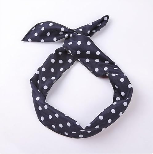 Waltonalice Gepunktetes Stirnband Biegbar Kaninchenohren Kopfband Bandana Rockabilly Draht Haarbänder Vintage Haarband haarreif dirndl Haar-Accessoires für Damen Marineblau 1 Stück von Waltonalice