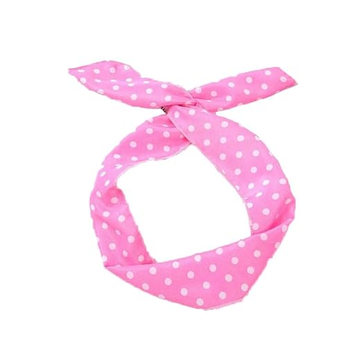 Waltonalice Gepunktetes Stirnband Biegbar Kaninchenohren Kopfband Bandana Rockabilly Draht Haarbänder Vintage Haarband haarreif dirndl Haar-Accessoires für Damen Rosa 1 Stück von Waltonalice