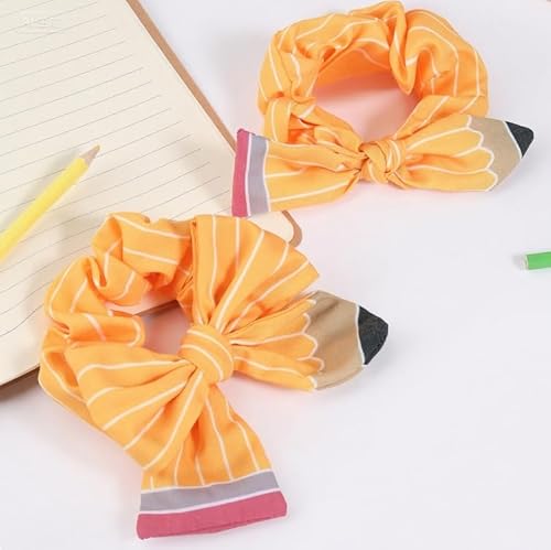 Waltonalice Haargummis für Damen elastische Haarbänder Satin Scrunchies Haarreifen Pferdeschwanzhalter Bleistift Haarspangen mit Schleife haarklammer Schleife Haarschmuck 1 Haargummi + 1 Haarspange von Waltonalice