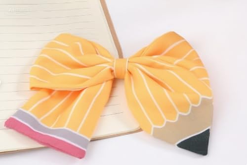 Waltonalice Haarschleifen Clip einschulung geschenk Bleistift Haarspangen mit Schleife haarklammer Schleife Haarschmuck für Damen Mädchen stoff Haarschleife bow hair clip 1 Haarspange von Waltonalice