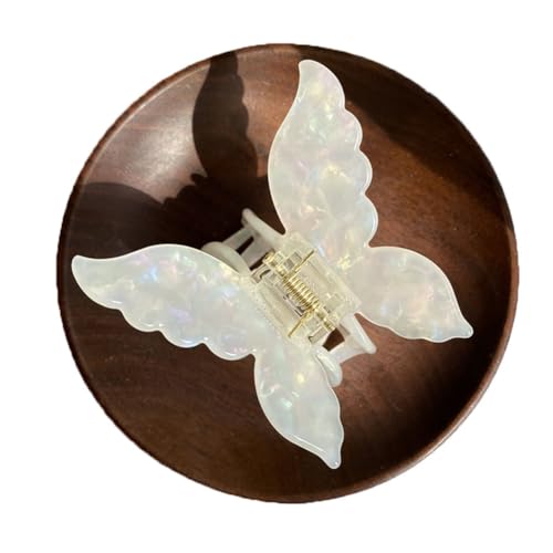 Waltonalice Haarspangen Damen Haarklauenclips Glitzer Schmetterling Haarspangen Dickes Kunststoff Haarkrallen rutschfeste Klammern Kleine Haarklammern für Damen Mädchen Feenweiß 9.99 von Waltonalice