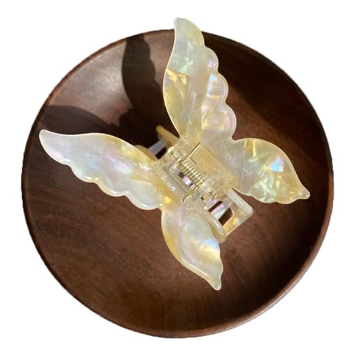 Waltonalice Haarspangen Damen Haarklauenclips Glitzer Schmetterling Haarspangen Dickes Kunststoff Haarkrallen rutschfeste Klammern Kleine Haarklammern für Damen Mädchen Traumhaftes Gelb 9.99 von Waltonalice