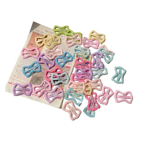 Waltonalice Haarspangen Schleifenform Haarspange mit kleinen Schleifen Kleine Eisen-Miss für feines Haar dickes Haar und mehr Kawaii-Haar-Accessoires für Frauen und Mädchen Mischfarbe 24 Stück von Waltonalice