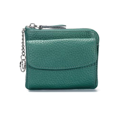 Waltonalice Lederbrieftasche Zipper Wallet großer Stauraum Akkordeon-Geldbörse Kreditkartenetui Geldbörse RFID Blocking doppeltem Reißverschlussfach Einheitsgröße für Damen oder Herren Grün von Waltonalice