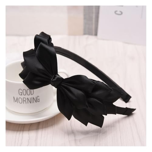 Waltonalice Schleifen-Stirnband Schleife Haarschleife Haarreif Mädchen Haar-Accessoires Weihnachts-Stirnband französisches Schleifen-Design für Halloween Weihnachten Party Cosplay Schwarz 1 3 Stück von Waltonalice