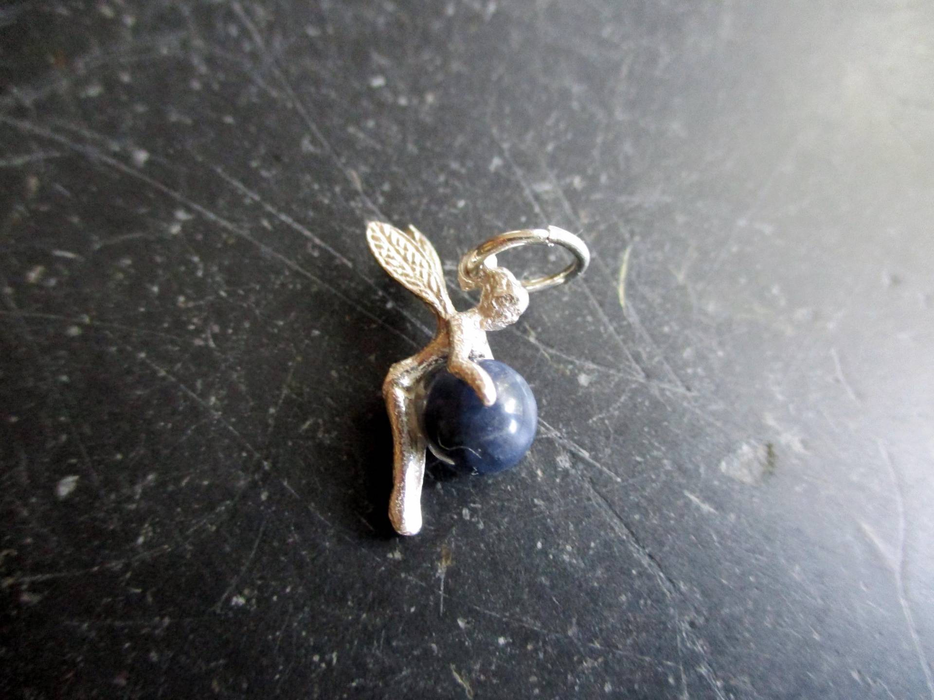 Anhänger, Elfe, Fee, Sterlingsilber, Lapislazuli, Schmuck, Märchen von WaltrautvonRoda