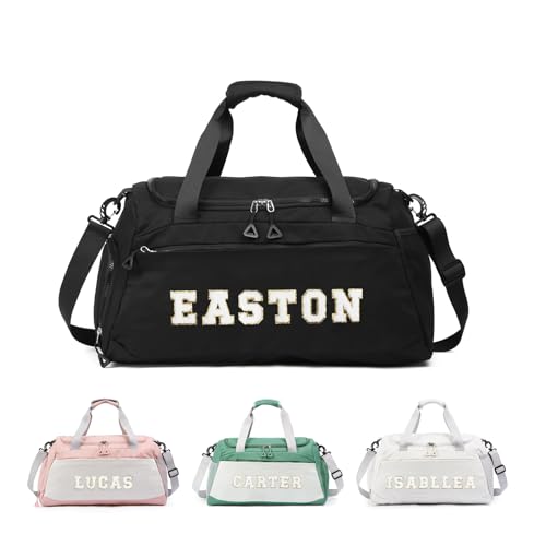 Personalisierte Reisetasche mit Namen – Faltbare Sporttasche Handgepäck für Damen Herren, wasserdichte Weekender Reisetasche groß, Geschenk für Frauen Männer Urlaub Sport Schwimmbad (Stil 3) von Wamantic