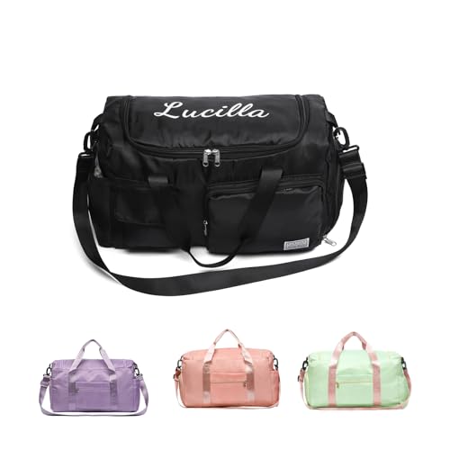 Personalisierte Reisetasche mit Namen – Faltbare Sporttasche Handgepäck für Damen Herren, wasserdichte Weekender Reisetasche groß, Geschenk für Frauen Männer Urlaub Sport Schwimmbad (Stil 4) von Wamantic