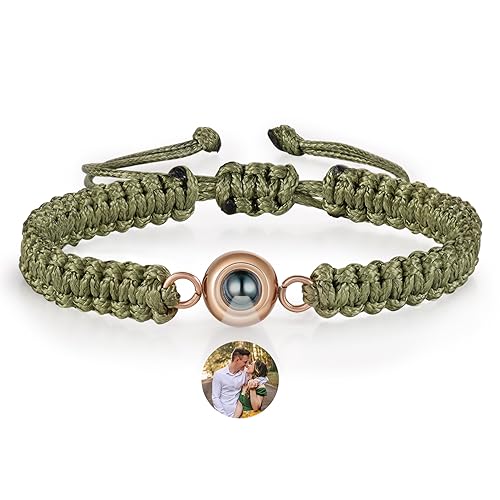 Wamantic Benutzerdefinierte Fotoprojektion Armband mit Bild innen für Frauen Männer, Benutzerdefinierte Foto Armband für Paare, Personalisierte Fotoprojektion Verstellbares Armband Gedenkgeschenke von Wamantic