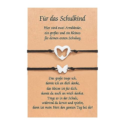 Wamantic Mutter Tochter Armband Set, Schulkind Armband Mädchen Armbänder für 2 Armband Einstellbar Armband zurück zu Schule Armband Geschenk für Mädchen Kinder Frauen Schmuck (Schwarz-3) von Wamantic