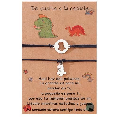 Wamantic Mutter Tochter Armband Set, Schulkind Armband Mädchen Armbänder für 2 Armband Einstellbar Armband zurück zu Schule Armband Geschenk für Mädchen Kinder Frauen Schmuck (Schwarz-6) von Wamantic