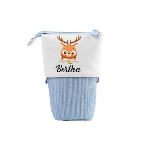 Wamantic Personalisierte Federmäppchen Teleskopisch Mäppchen für Mädchen Federmäppchen Reißverschluss Jungen Ständer Bleistifthalter mit Namen Stifteköcher Schulbedarf (Stil-11) von Wamantic