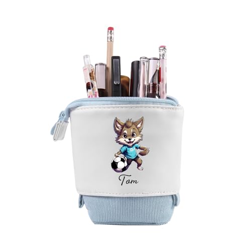 Wamantic Personalisierte Federmäppchen Teleskopisch Mäppchen für Mädchen Federmäppchen Reißverschluss Jungen Ständer Bleistifthalter mit Namen Stifteköcher Schulbedarf (Stil-17) von Wamantic