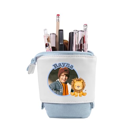 Wamantic Personalisierte Federmäppchen Teleskopisch Mäppchen für Mädchen Federmäppchen Reißverschluss Jungen Ständer Bleistifthalter mit Namen Stifteköcher Schulbedarf (Stil-18) von Wamantic