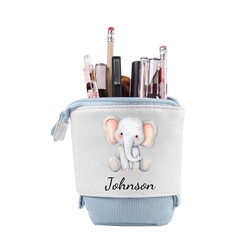 Wamantic Personalisierte Federmäppchen Teleskopisch Mäppchen für Mädchen Federmäppchen Reißverschluss Jungen Ständer Bleistifthalter mit Namen Stifteköcher Schulbedarf (Stil-7) von Wamantic