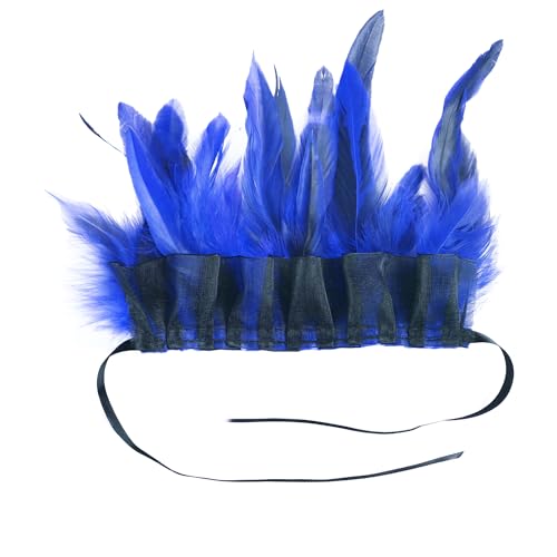 1 Paar Federarmband Damen Kostüme Manschetten Feder Manschetten Federarmbänder Handgelenk Ärmel für Halloween Cosplay Maskerade Karneval Rollenspiel Party Kostüm Accessoire,blauer See von Wambere