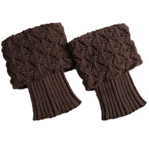 1 Paar Stulpen Damen Winter Beinwärmer Fussstulpen Beinstulpe Warme Kurze Knöchelwärmer Gestrickte Bein Wärmer Legwarmer Warmers Socken Stiefel Boot Abdeckung,für Winteraccessoires,Kaffee von Wambere