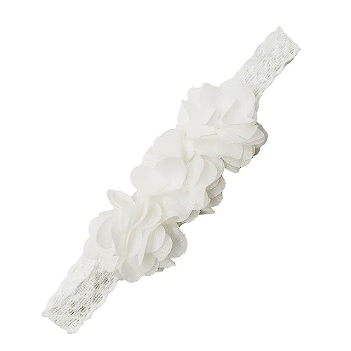 1 Stück Baby Haarband Floral Elastische Stirnband Perle Strass Baby Mädchen Stirnbänder Haarband Baby Taufe Neugeborene Kleinkind Haarschmuck Babyzubehör Haarschmuck für Baby Dusche,Creme D von Wambere