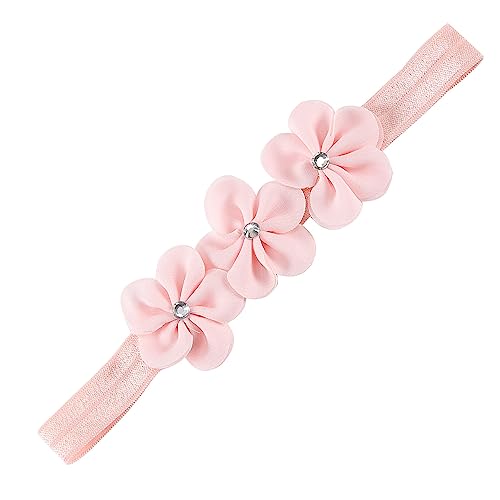 1 Stück Baby Haarband Floral Elastische Stirnband Perle Strass Baby Mädchen Stirnbänder Haarband Baby Taufe Neugeborene Kleinkind Haarschmuck Babyzubehör Haarschmuck für Baby Dusche,Rosa C von Wambere