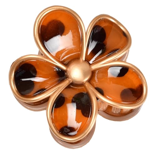 1 Stück Blumenhaarnadel Damen Blumen Krallenclip Haarspangen Kunststoff Haarklammern Rutschfeste Haarclips Vintage Haarnadel Frauen Haarschmuck Kopfbedeckung Haarstyling Zubehör,Kaffee C von Wambere
