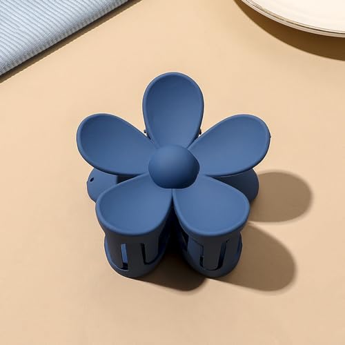 1 Stück Damen Blumen Haarklammern,Blumenhaarnadel Haarspangen rutschfeste Kunststoff Haar Krallen Haarklammern Haarschmuck Haar Accessoires für Frauen Mädchen für Tägliches Tragen,Dunkelblau von Wambere