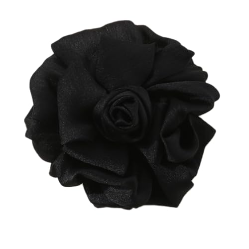 1 Stück Damen Blumenhaarnadel Rosenhaarnadel Corsage Brosche Haarspangen Haarschmuck Haarnadeln Haarclips Haarklammern Kopfbedeckung für DIY Hochzeits Party Geburtstag Abschlussball,Schwarz von Wambere