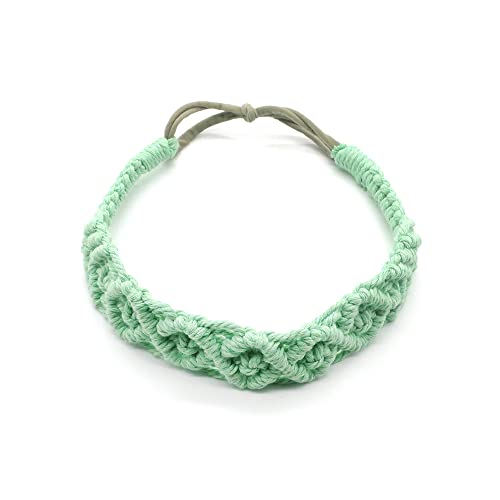 1 Stück Damen Geflochtenes Haarband Haarreif Handgeflochtenes Baumwollseil Stirnband Kopfbänder Boho Stil Stirnbänder Haarschmuck Kopfbedeckung Headband für Frauen Mädchen,Grün A von Wambere