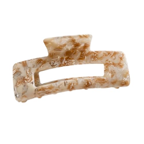 1 Stück Damen Haarklammern Groß Acetat Haarklauenclip Haarspangen für Dickes Haar Rutschfestes Haar Jaw Clips Kopfbedeckung Haarschmuck Haarstyling Zubehör für Frauen Mädchen,Beige A von Wambere
