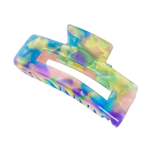 1 Stück Damen Haarklammern Groß Acetat Haarklauenclip Haarspangen für Dickes Haar Rutschfestes Haar Jaw Clips Kopfbedeckung Haarschmuck Haarstyling Zubehör für Frauen Mädchen,Buntes B von Wambere