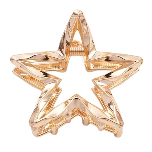 1 Stück Damen Haarklammern Unregelmäßige Stern Haarnadel Krallenclip Haarspangen Rutschfeste Haarspange Haarklammern Frauen Haarschmuck Haarstyling Zubehör für Tägliches Tragen,Gold von Wambere