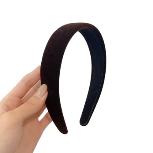 1 Stück Damen Haarreif Samt Stirnbänder Vintage Haar Accessoires Haarband Haarreifen Stirnband Kopfband Stirnreifen Haarschmuck Kopfbedeckung für Tägliches Tragen für Frauen Mädchen,Braun von Wambere