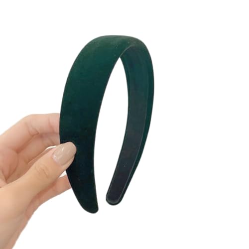 1 Stück Damen Haarreif Samt Stirnbänder Vintage Haar Accessoires Haarband Haarreifen Stirnband Kopfband Stirnreifen Haarschmuck Kopfbedeckung für Tägliches Tragen für Frauen Mädchen,Dunkelgrün von Wambere