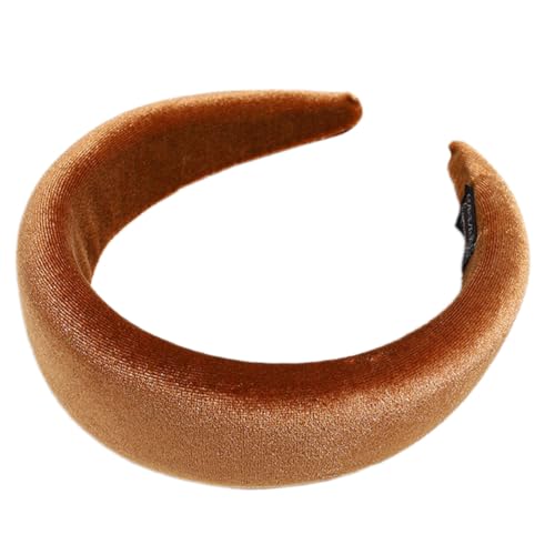 1 Stück Damen Haarreif Samt Stirnband Vintage Haarschmuck Stirnbänder Frauen Rutschfest Haar Accessoires Haarband Stirnreifen Kopfband Kopfbedeckung Kopfschmuck für Tägliches Tragen,Khaki von Wambere