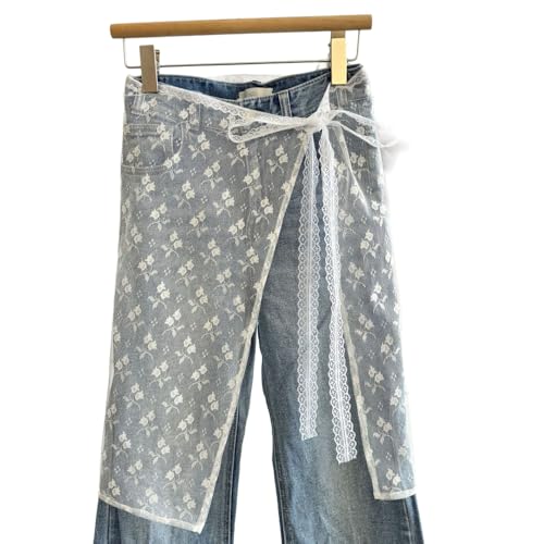 1 Stück Damen Sheer Spitzenrock Hohe Damenrock Transparenter Rock Kurzer Spitzen Strand Wrap Multifunktional Wickelrock Strandtuch,für Damen Mädchen Strandparty Kleidungsoutfit,Weiß D von Wambere