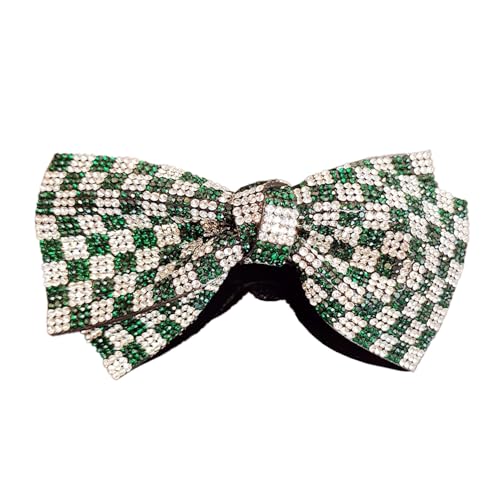 1 Stück Damen Strassschleifen Haarnadel Haarschleifen Clips Haarspangen Haarschmuck Frauen Rutschfeste Federklammer Federclip Kopfbedeckung für Hochzeit Party Geburtstag Bankett,Grün von Wambere