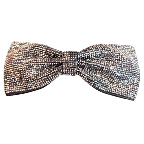 1 Stück Damen Strasssteine Haarnadelschleife Federklammer Bogen Haarnadel Haarschleifen Clips Haarspangen Haarclip Kopfbedeckung Federclip Haarschmuck für Frauen Mädchen Hochzeit Party,Grau von Wambere