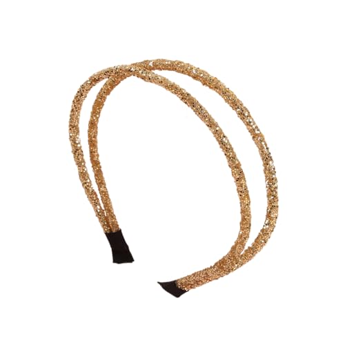 1 Stück Doppellagiges Pailletten Stirnband Glitzer Stirnbänder Rutschfestes Haarschmuck Damen Haarreifen Kopfbedeckung Kopfschmuck Haarband für Weihnachten Party Tägliches Tragen,Gold von Wambere