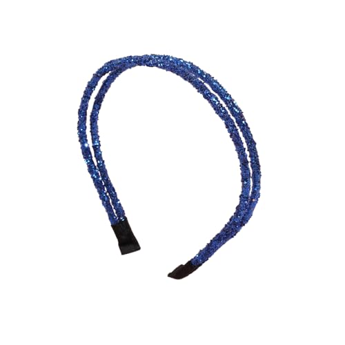 1 Stück Doppellagiges Pailletten Stirnband Glitzer Stirnbänder Rutschfestes Haarschmuck Damen Haarreifen Kopfbedeckung Kopfschmuck Haarband für Weihnachten Party Tägliches Tragen,Königsblau von Wambere