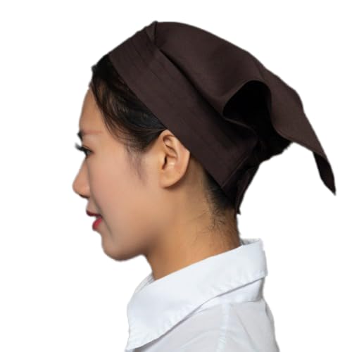 1 Stück Dreieckig Kopftuch Kopftüchern Haarbänder Stirnbänder Dreieckstuch Haarschal Haarband Stirnband Haarschmuck Kopfbedeckung für Herren Damen für Kellner Küche Esszimmer,Braun von Wambere