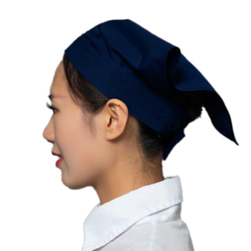 1 Stück Dreieckig Kopftuch Kopftüchern Haarbänder Stirnbänder Dreieckstuch Haarschal Haarband Stirnband Haarschmuck Kopfbedeckung für Herren Damen für Kellner Küche Esszimmer,Navy blau von Wambere